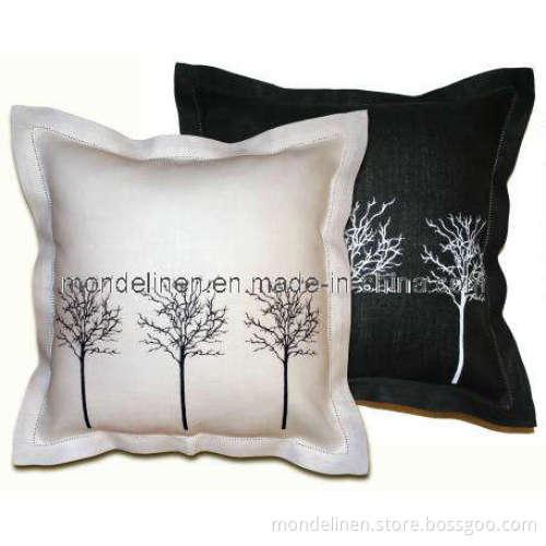 Linen Cushion Pillows with Tree Printing (CS-006)